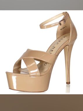 Marc Der Nude Patent Platform Ankle-Strap High Heel